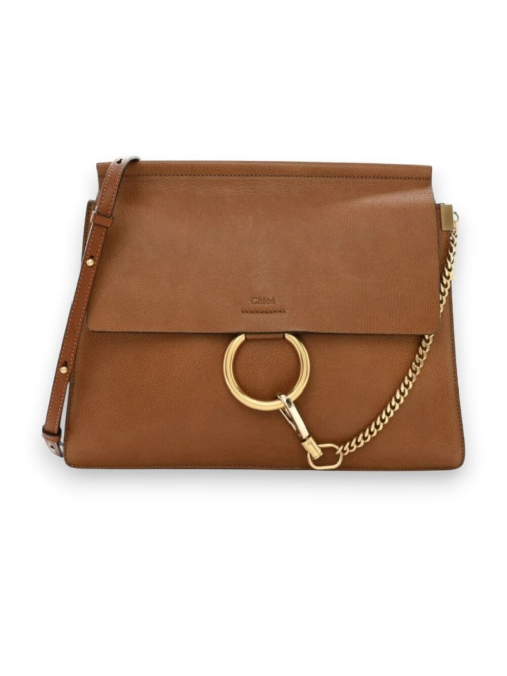 Chloé Faye Medium Shoulder Bag, Camel Goatskin